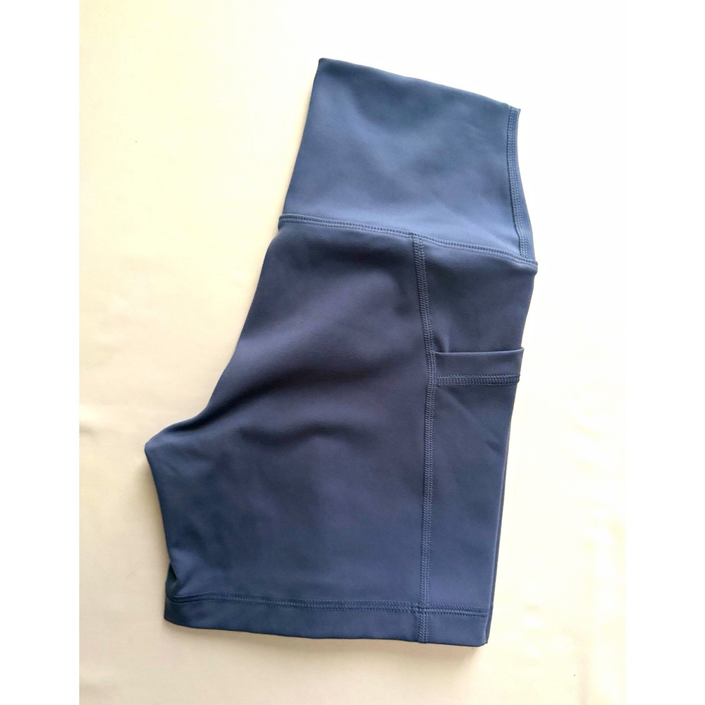 Yogalicious Lux Women's Lux Tribeca Biker Shorts Blue 5" Inseam Pockets